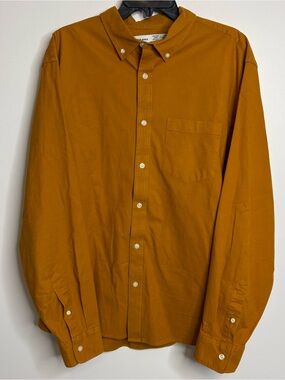 Old Navy Men's Button-Down Shirt in Mustard Brown Size XL